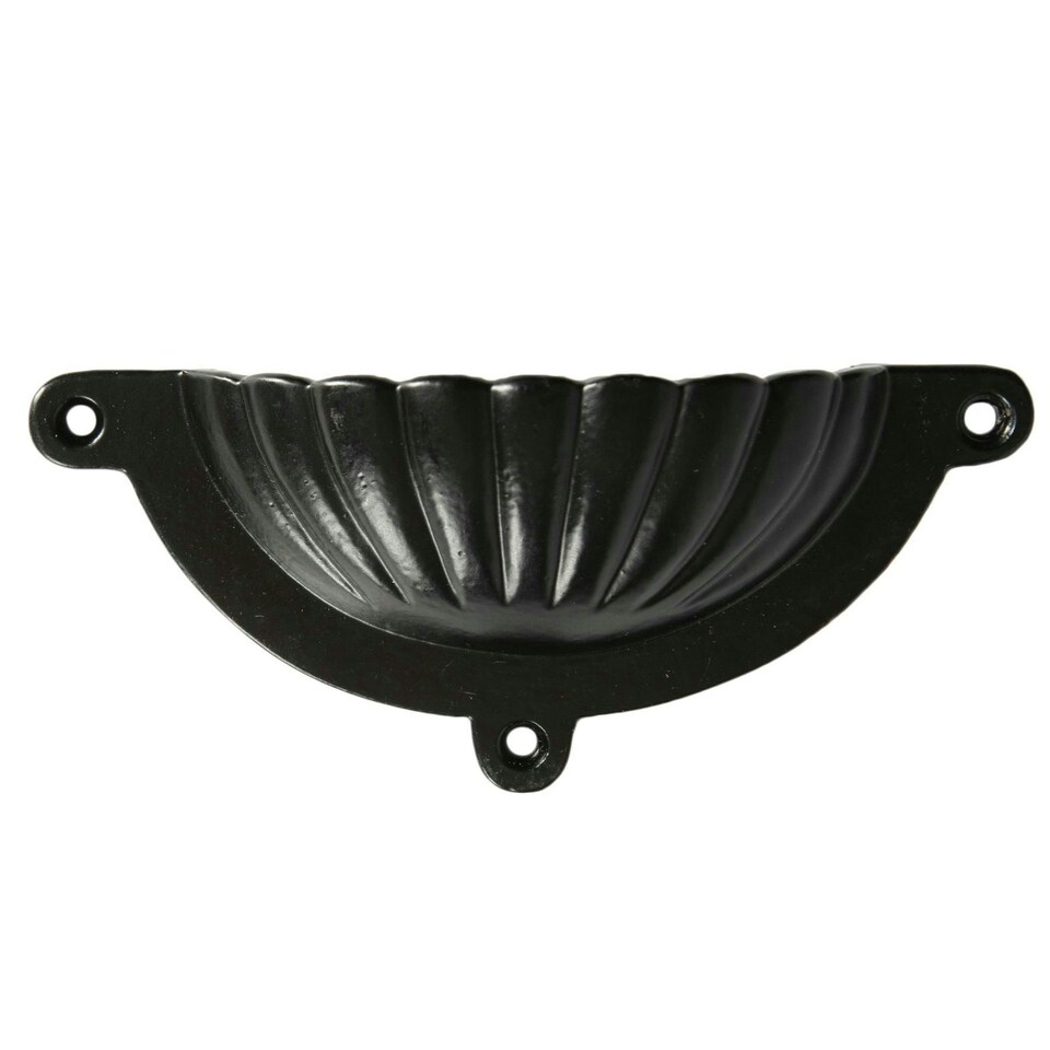 image 1 of Hammer & Tongs Fluted Cabinet Drawer Pull - W130mm x H60mm - Black Black