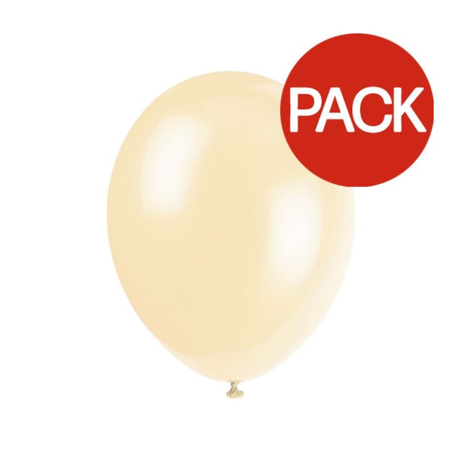 Unique Party Premium Latex Balloons (Pack of 10) - Ivory Cream - One Size