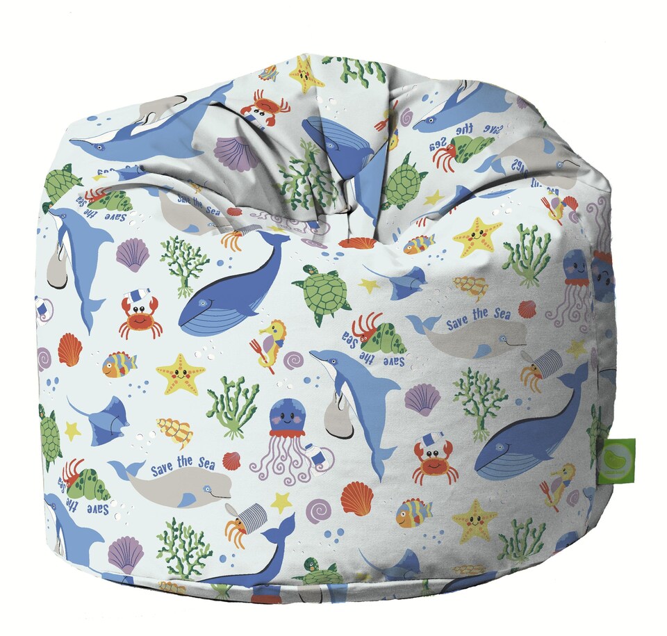 image 1 of Bean Lazy Save Our Seas Cotton Bean Bag Large