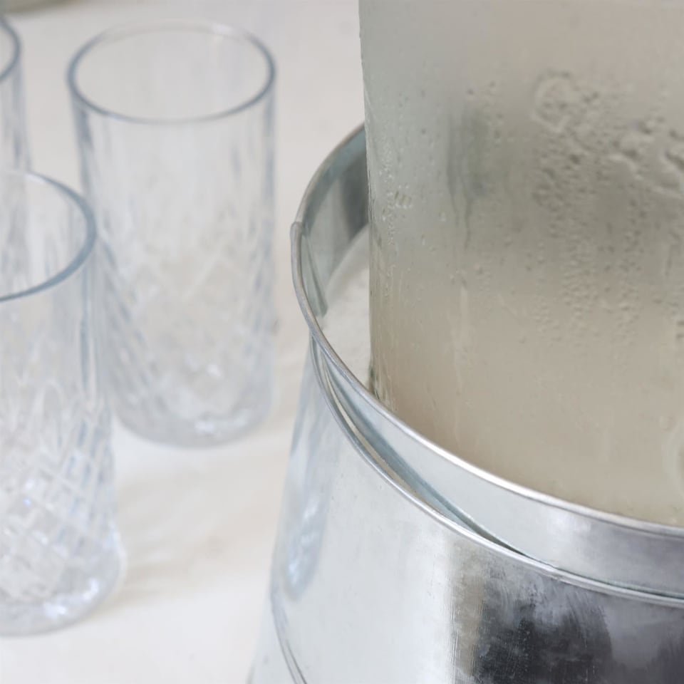 image 1 of Rink Drink Glass Drinks Dispensers with Tap & Silver Bucket Stand - 8.7L - Pack of 2