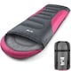 image 1 of Adult Sleeping Bag 3 Season Single Person Warm Hood Carry Bag Trail Alpine 252 | Pink | Single | 1