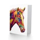 image 2 of Colourful Swirls Horse Head Hippie Bright Animal Art Card