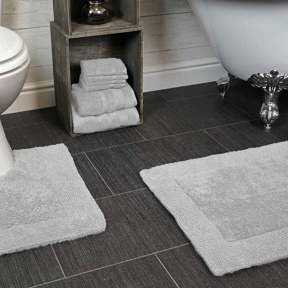 image 1 of Luxury Zero Twist Egyptian Cotton Bath Towels 70 x 120cm - Pack of 2 Silver | Dove Grey | Bath towel