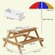 image 7 of AIYAPLAY Wooden Kids Picnic Table, Sand and Water Table w/ Benches, Parasol 