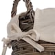 image 4 of Small Wicker Wash Basket with White Lining | Grey | Grey