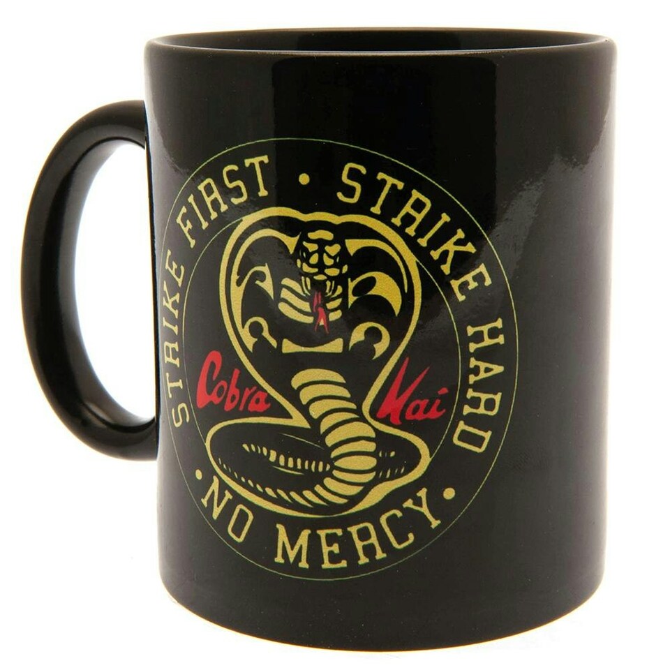 image 1 of Cobra Kai Strike First No Mercy Mug - Black/Yellow - One Size