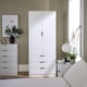 image 3 of Phoenix Wardrobe 2 Door 3 Drawers Bedroom Home Furniture Clothing Storage Shelf | White