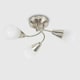 image 3 of ValueLights Ricardo Brushed Silver Semi-Flush Light and E14 Golfball LED 4W Cool White 6500K Bulb