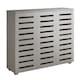 image 8 of Oslo 3 Door Wooden Shoe Storage Cabinet Rack Stand Cupboard Slatted Doors | Grey
