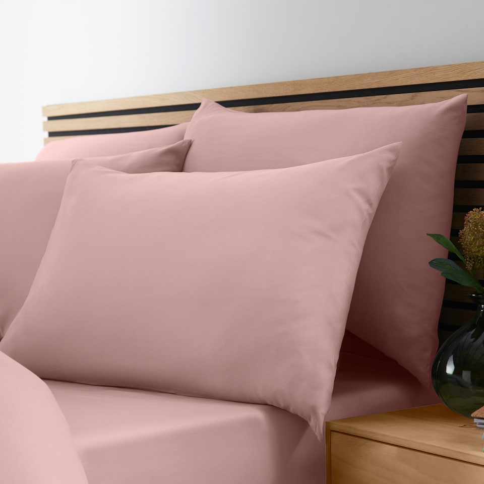 image 1 of Catherine Lansfield So Soft Non-Iron Duvet Cover Set | Pink | Blush Pink | Super King