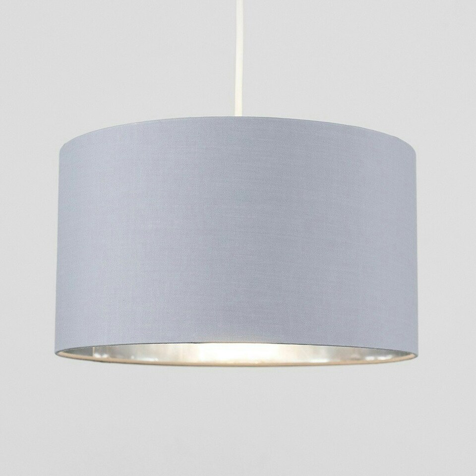 image 1 of ValueLights Reni Large Grey And Chrome Ceiling Pendant Shade