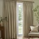 image 1 of Yard Heavy Chenille Velvet Room Darkening Pencil Pleat Curtains | Cream
