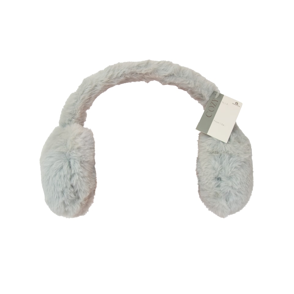 image 1 of Aroma Home Heatable Ear Muffs Grey Faux Fur