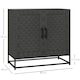image 3 of HOMCOM Modern Storage Cupboard with Adjustable Shelf and 2 Doors, Grey Black