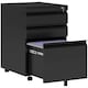 image 1 of Vinsetto 3 Drawer File Cabinet, Lockable Metal Filling Cabinet, Black