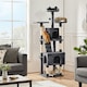 image 2 of Yaheetech Deluxe Multi Level Cat Tree with 2 Cozy Condos Dark Grey