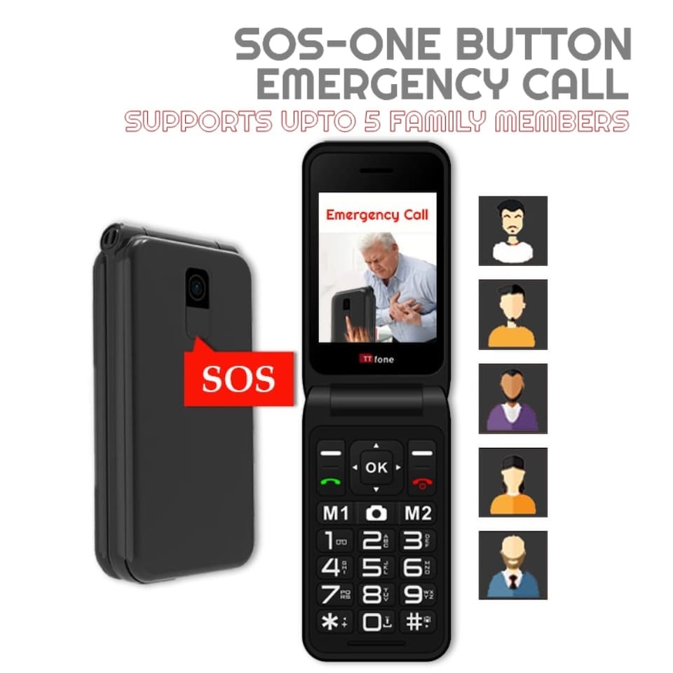 image 1 of TTfone TT760 Red Flip 4G Mobile Phone - EE Pay as you go