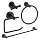 image 1 of Showerdrape Modernity Black Stainless Steel Wall Mounted 4 Piece Bathroom Accessory Set
