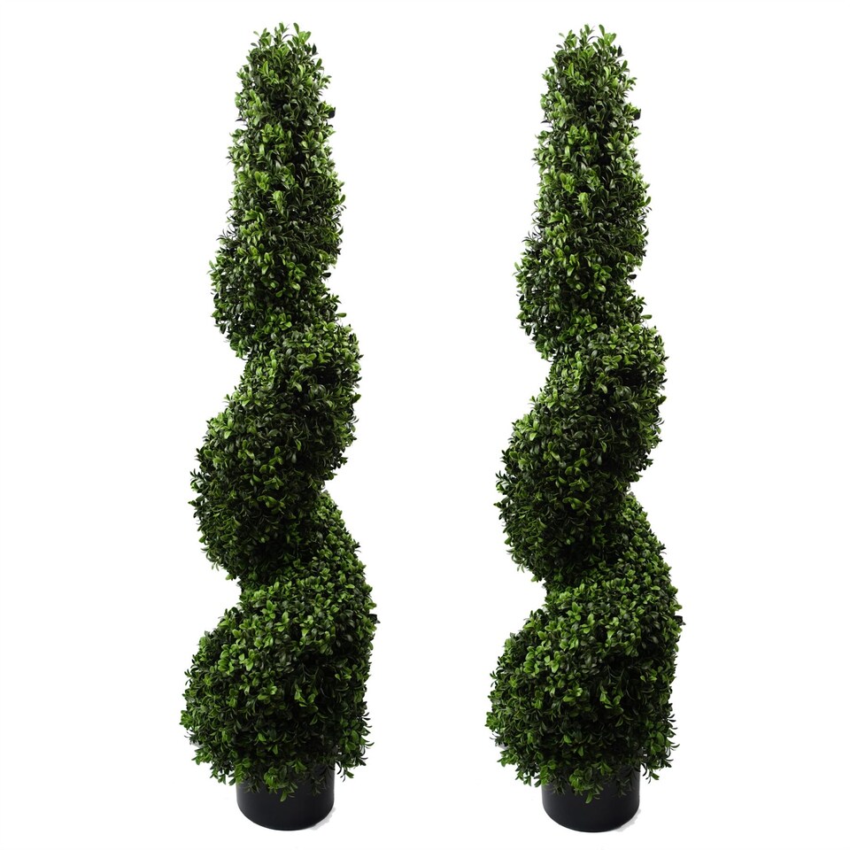 image 1 of Leaf 120cm Outdoor Spiral Buxus Artificial Tree UV Resistant | Green | 4ft