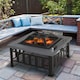 image 8 of Outsunny Fire Pit Heater Square Table Patio Metal Black 86 cm Outdoor | Black | Black