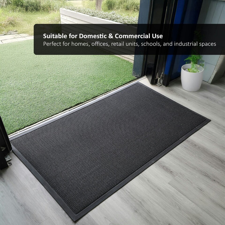 image 1 of Nicoman Dark Grey Meshmat Entrance Doormat 90cm x 60cm | Grey | Dark Grey
