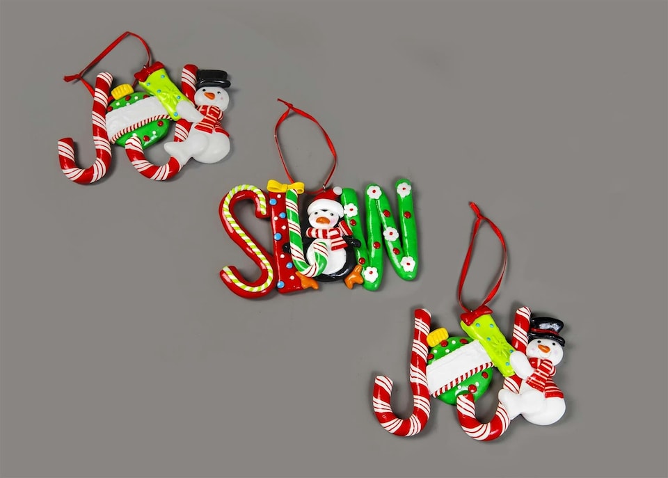 image 1 of Christmas Tree Hanging Decorations 3Pcs Snow Joy Noel