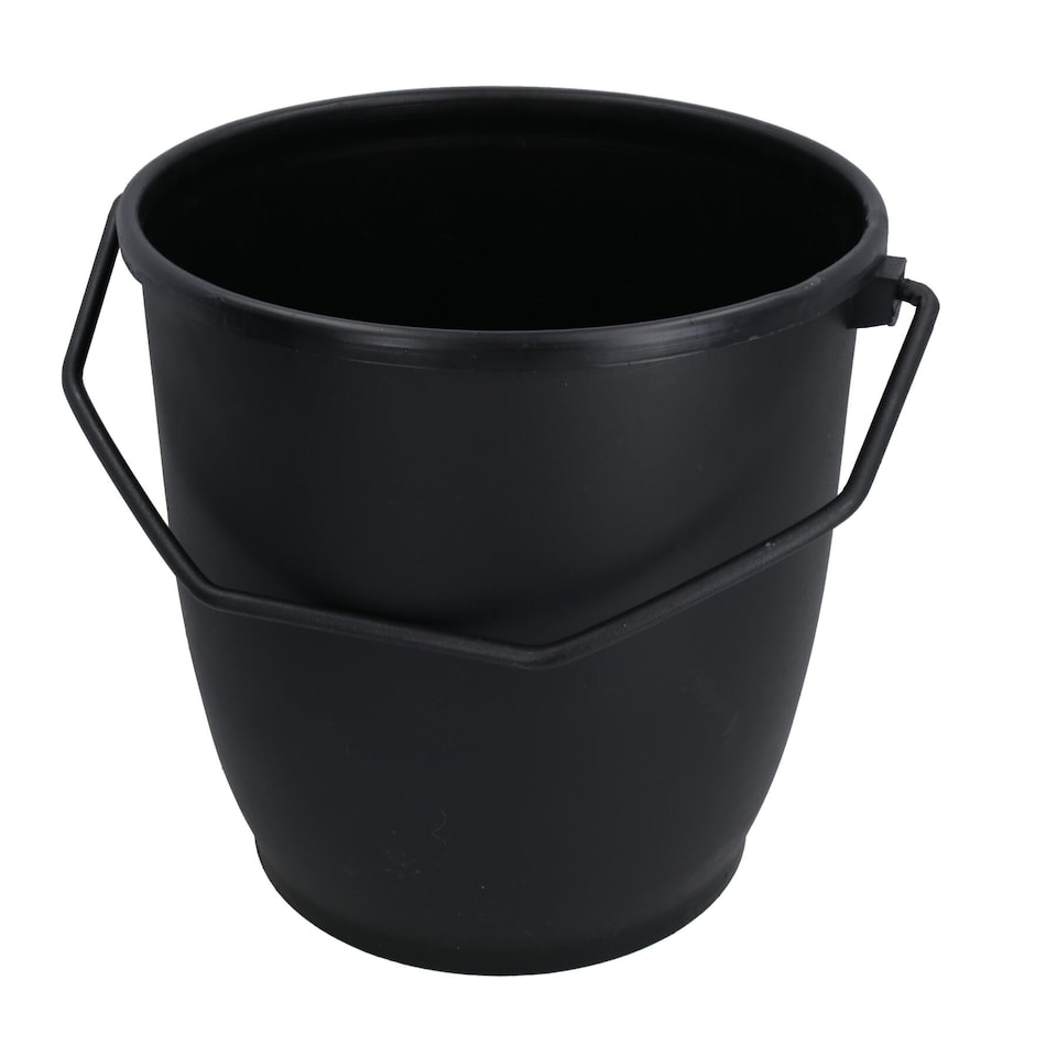 image 1 of Coal Bucket & Lid Black Plastic Ash Tidy Bin Coal Carrier Fire Log Burner Kindling