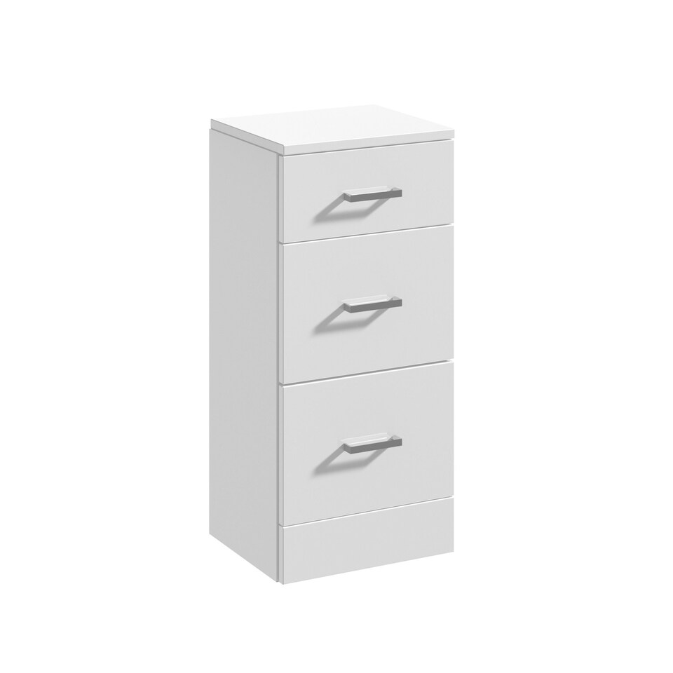 image 1 of Balterley Bathroom Furniture Floor Standing 3 Drawer Bathroom Unit Storage | White | Gloss White | 1