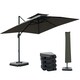 image 1 of Outsunny 360° Cantilever Parasol Roma Umbrella w/ Base Weights, Dark Grey