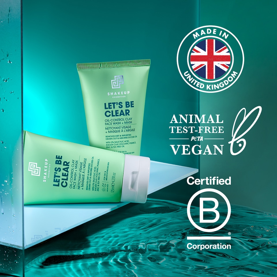 image 1 of Shakeup Cosmetics LET'S BE CLEAR Oil-Control Clay Face Scrub + Mask - 125ml