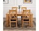 image 3 of Dakota 152 x 87cm Oak Dining Table and 4 Berkeley Brown Leather Chairs | Brown | Brown