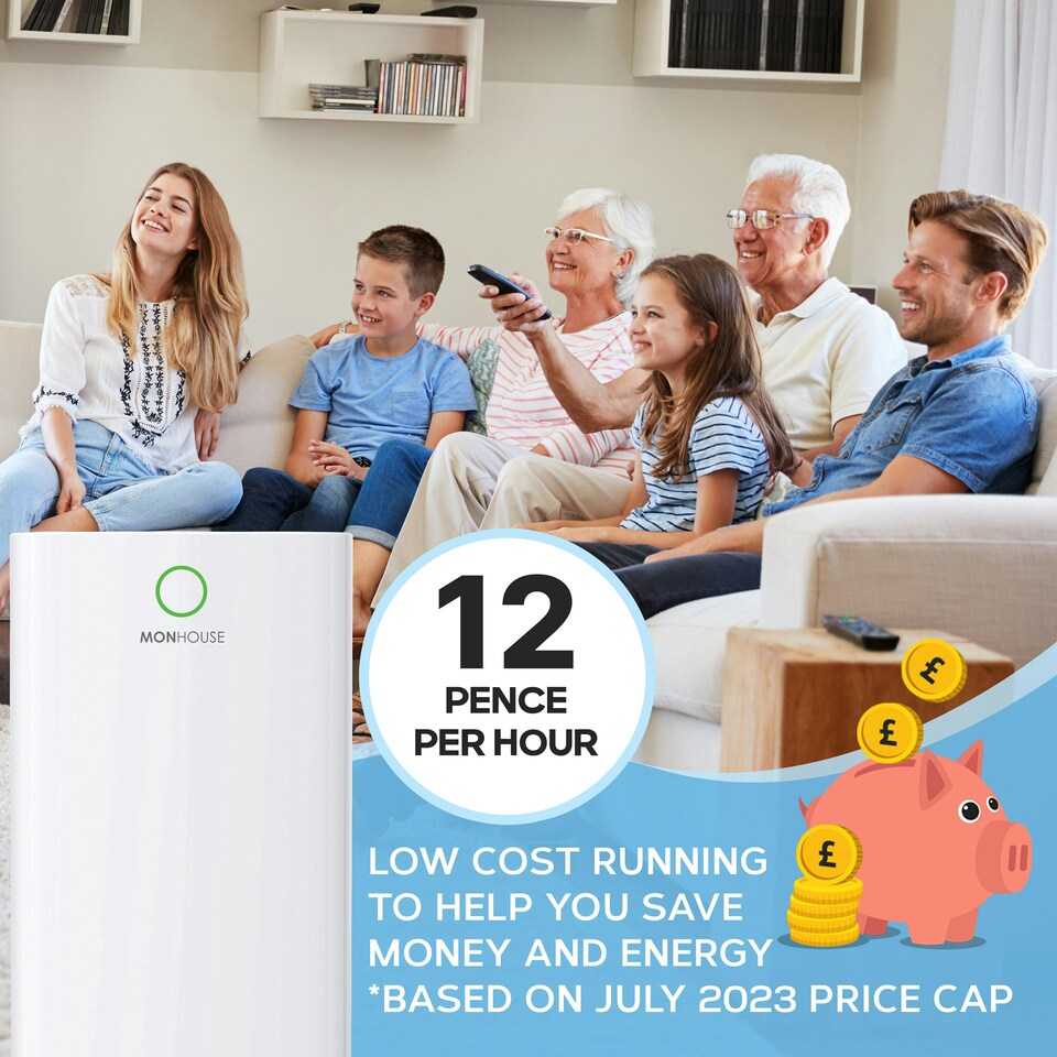 image 1 of MONHOUSE 25L/Day Digital Dehumidifier - Large 4L Tank - Sleep Mode, 24 HR Timer For Office, Home, Bedroom & Kitchen - Portable Electric Mould, Damp, Remover