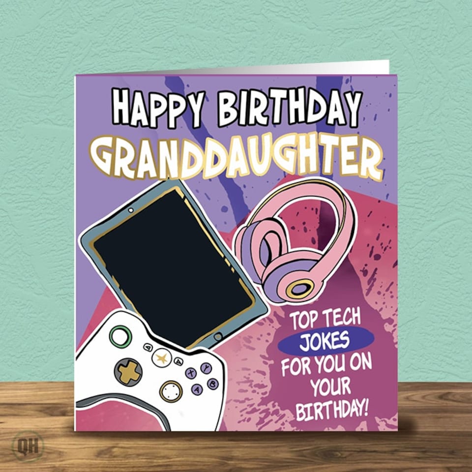 Granddaughter Birthday Card - Top Tech Jokes Birthday Card