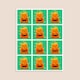 image 3 of Pumpkin Green Halloween Square Stickers 60mm - Sheet of 12
