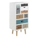 image 1 of Thais White Shabby Chic Multi Coloured 9 Drawer Chest
