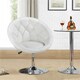 image 1 of Yaheetech Height Adjustable Modern Round Back Chair | White