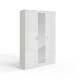 image 6 of FWStyle Chilton 3 Door Wardrobe With Mirror - White Gloss Front White