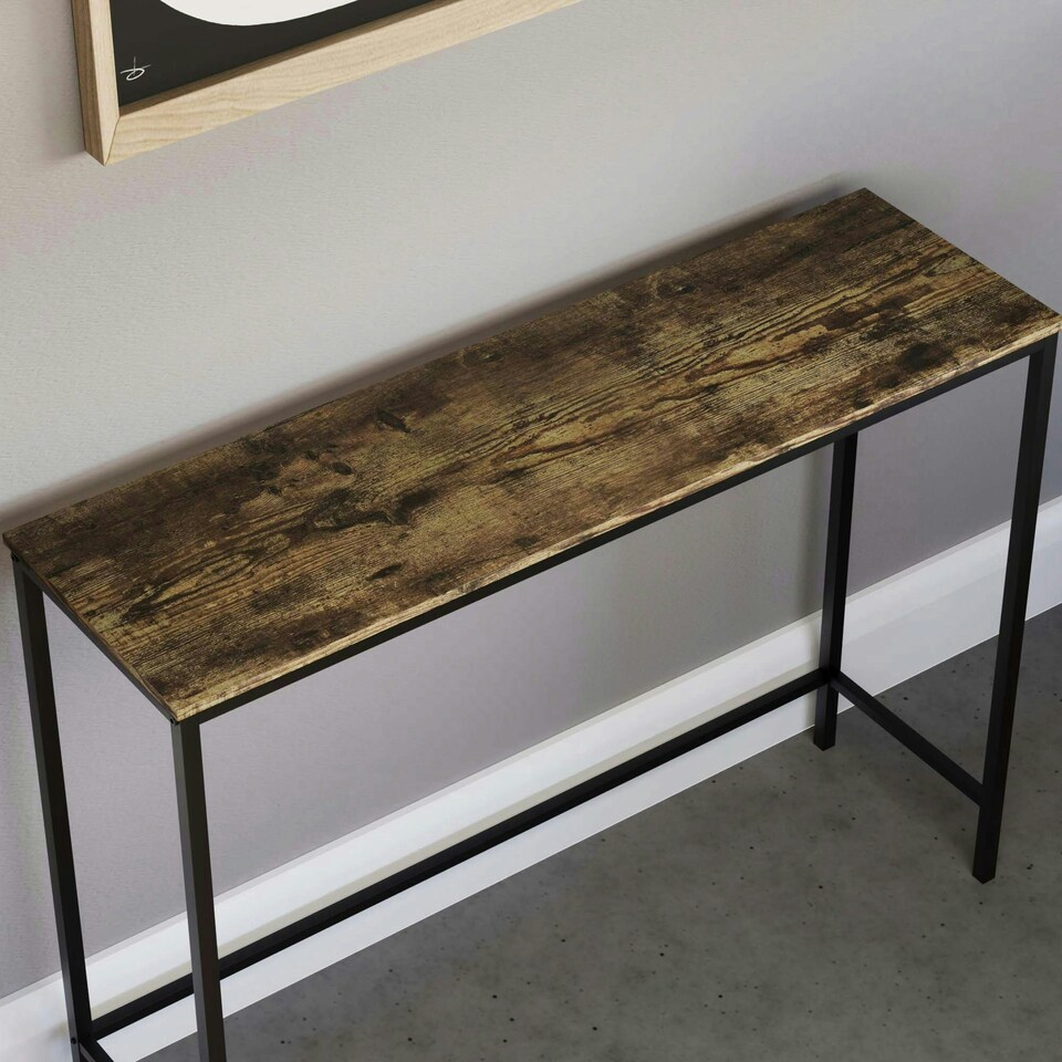 image 1 of Vida Designs Brooklyn Console Table Hallway Shelf, Dark Wood