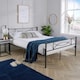 image 1 of Matt Dark Grey Metal Frame 4ft Small Double Bedframe Powder Coated