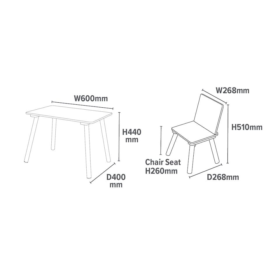 image 1 of Rainbow Table and Chair & Bookshelf Set - White & Blue
