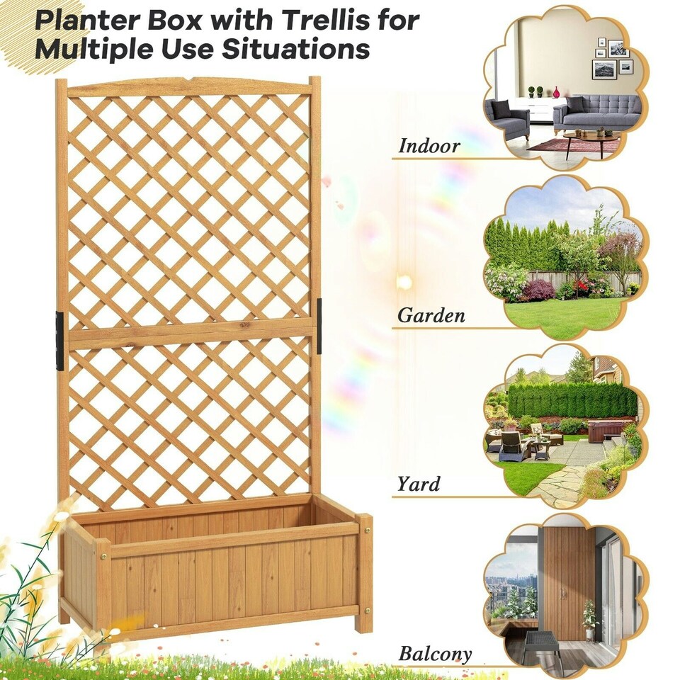 image 1 of COSTWAY Raised Garden Bed Outdoor Plant Container Orange Orange