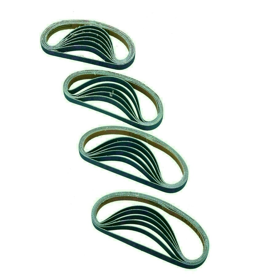 image 1 of 10mm Air Finger Zirconium Sander Sanding Belts 330mm x 10mm Mixed Grit 50pk