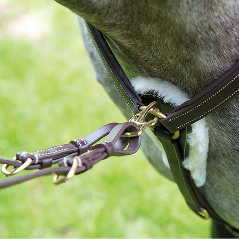 image 1 of Salisbury Leather Stitch Horse Breastplate - Australian Nut - Pony