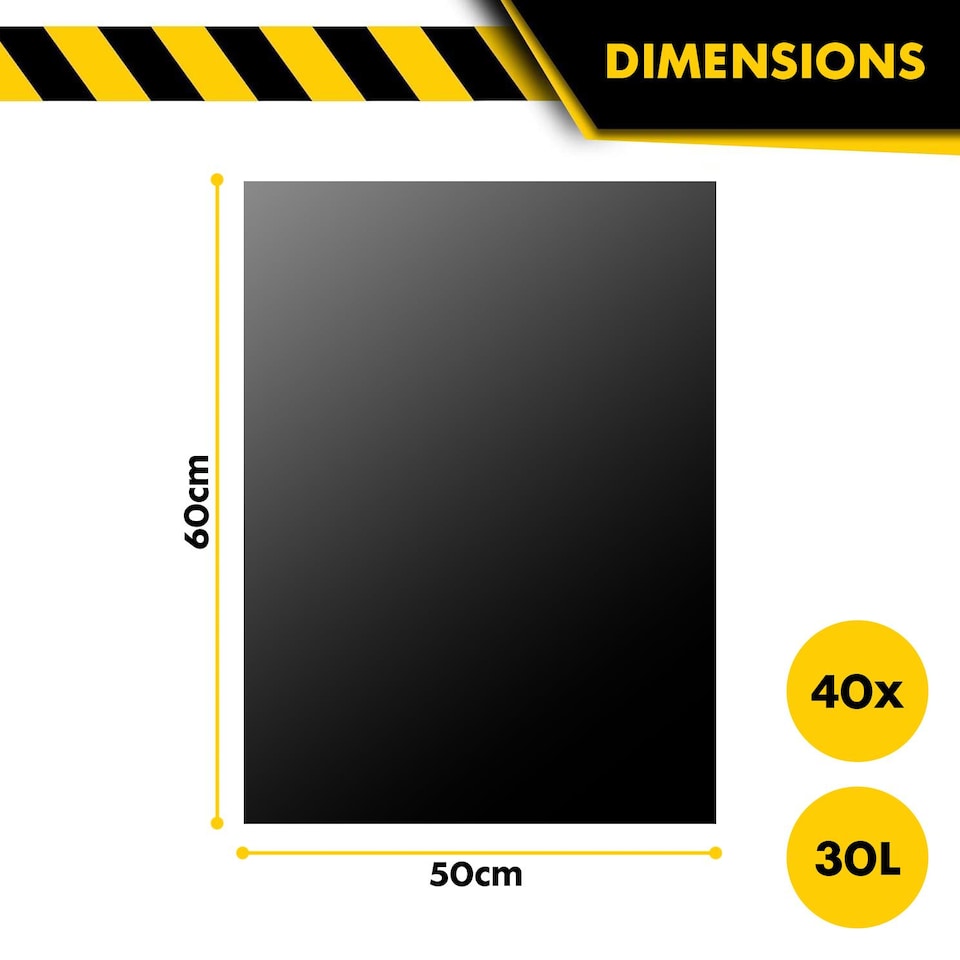 image 1 of GEEZY Bin Liners 30L Black Refuse Bags Garbage Sacks 20 Pack x2