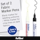 image 2 of Artline Fabric Pens for Clothes Black & White 2 Pack