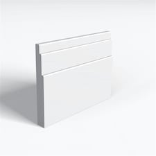 Pack of 15 (Total 15 Units) - Moisture Resistant MDF Primed Fitzroy Skirting Board & Rebate - 18mm (T) x 69mm (H) x 4200mm (L)
