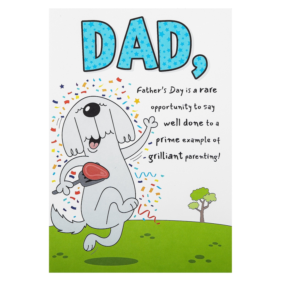 image 1 of Hallmark Father's Day Card For Dad - Funny Dog And Steak Design