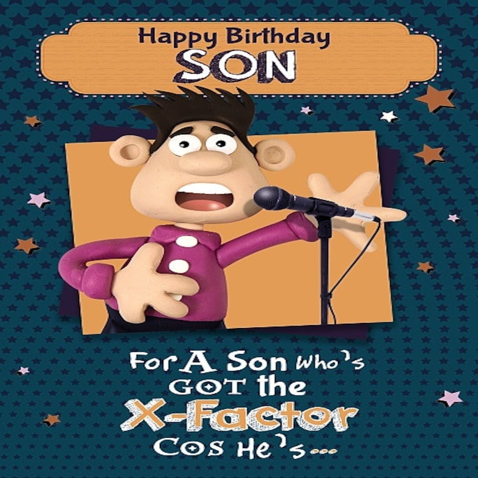 image 1 of Happy Birthday Son Humour X Factor Card