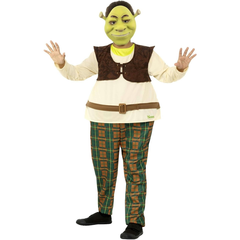 image 1 of Shrek Childrens/Kids Deluxe Costume Set - Green/Brown/Beige - 4-6 Years | Multi | 4