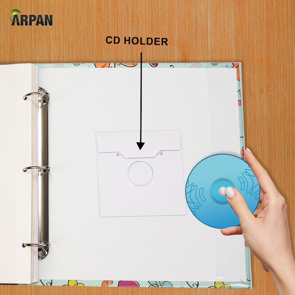 image 1 of ARPAN Extra-Large 3-Ring Binder Self Adhesive Photo Album – 20 Sheets / 40 Sides – Sticky Page Scrapbook Memory Album for Photos, Keepsakes & Special Occasions